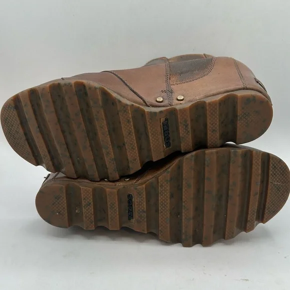 Sorel Women’s Lea Wedge Platform Booties Boots Leather  in Elk Curry Size 7 - Picture 11 of 12